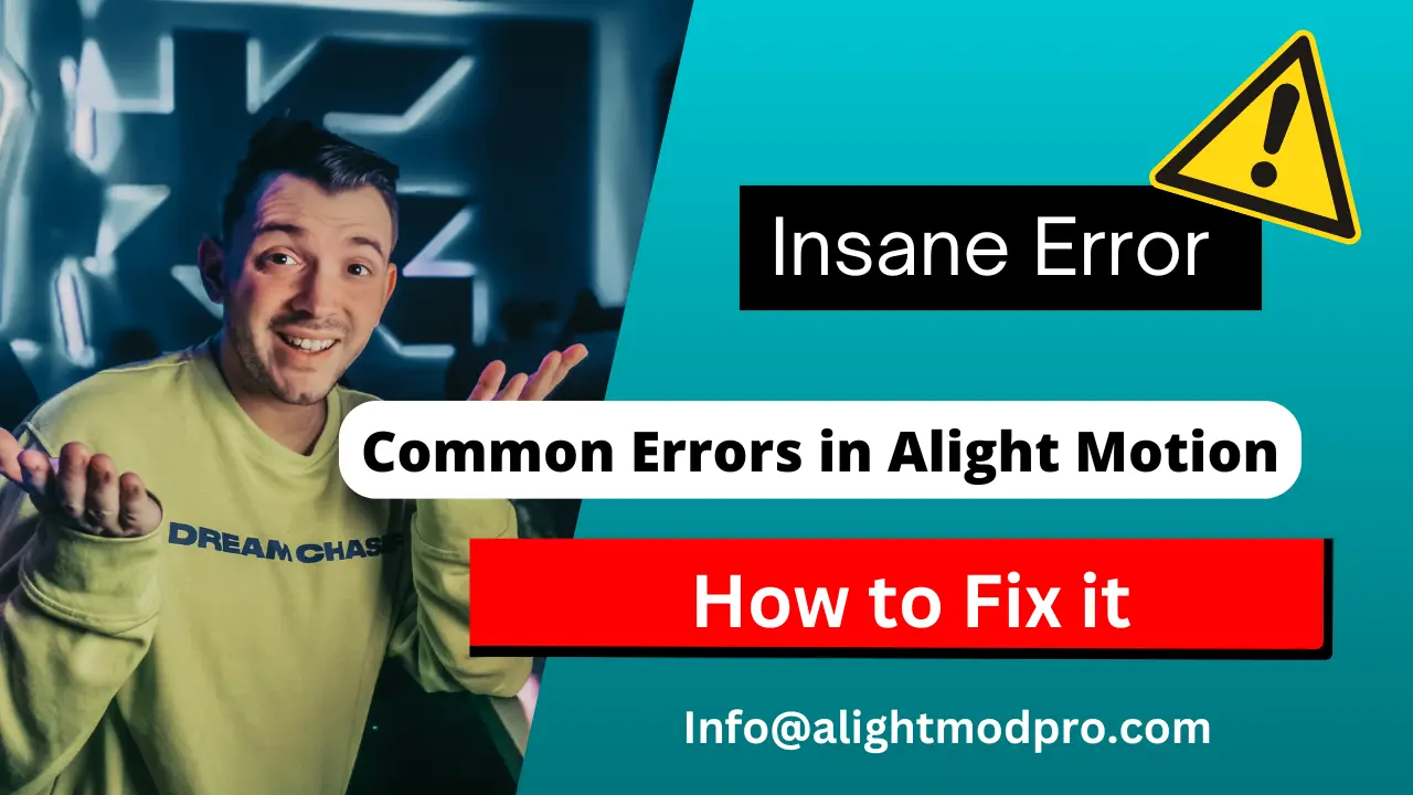 Common errors and their fixation in Alight Motion