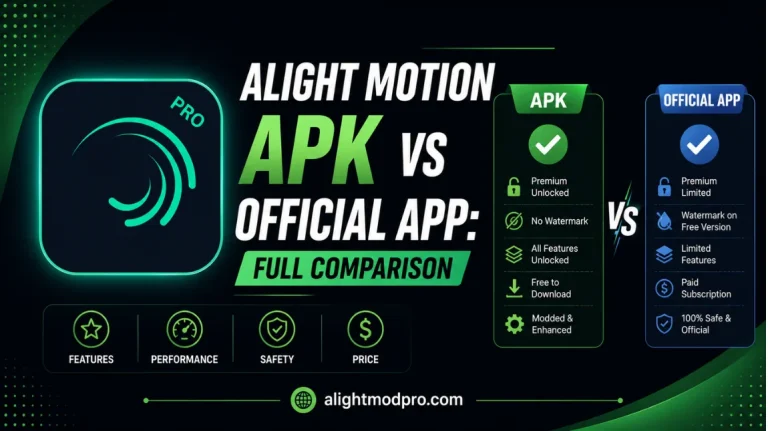 Alight Motion APK vs Official App Full Comparison
